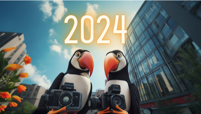 Twee vogels houden camera vast