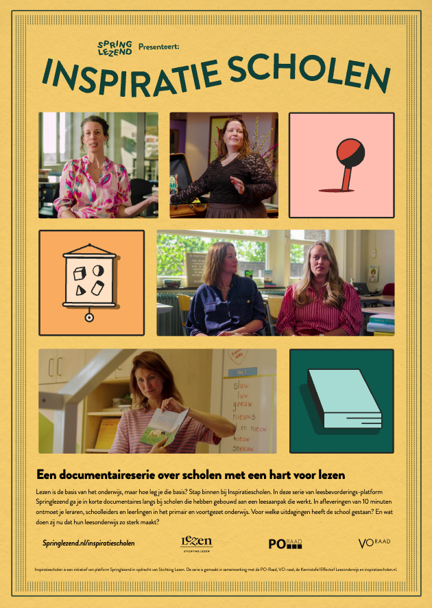 Poster van de mini documentaire reeks inspiratiescholen